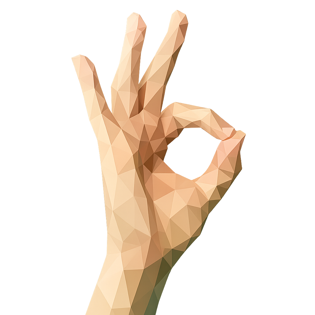 Open hand presenting a small geometric sparkle